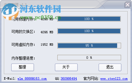 创天无忧电脑内存整理软件1.3绿色版详解